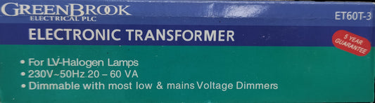 Green Brook Electronic Transformer for Halogen Lamps, 60VA 50W Transformer 220V Halogen Transformer