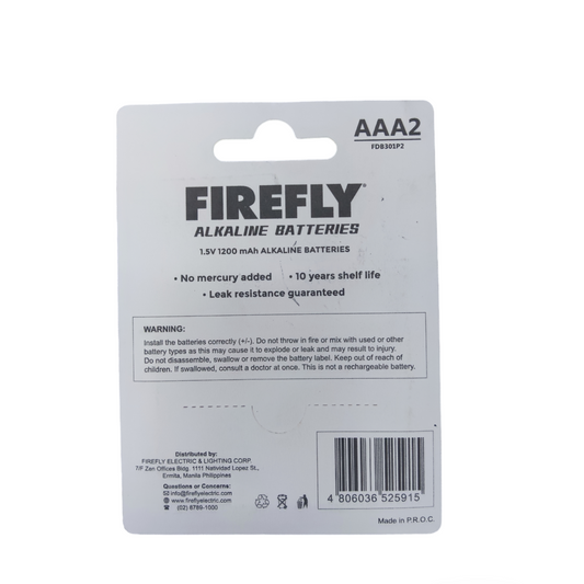 Firefly AAA Alkaline Batteries 1.5V 1200mAh FDB301P2