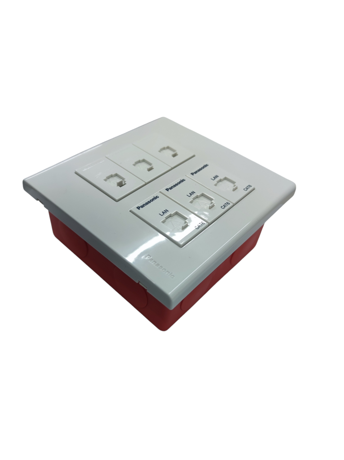 Panasonic 3 Gang Telephone Outlet and 3 Gang CAT6 with Utility Box WEG6806+(3XWEG2164+3XWEG24886)+Utility