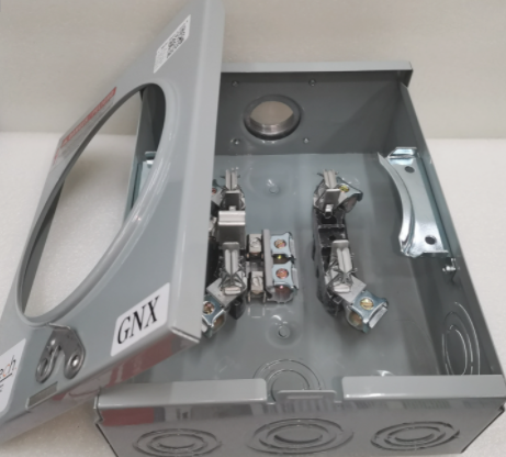 Cirtech Rectangular Meter Base 5 Jaws 1 1/4 inch Hub KWH Meter Base Max 200A
