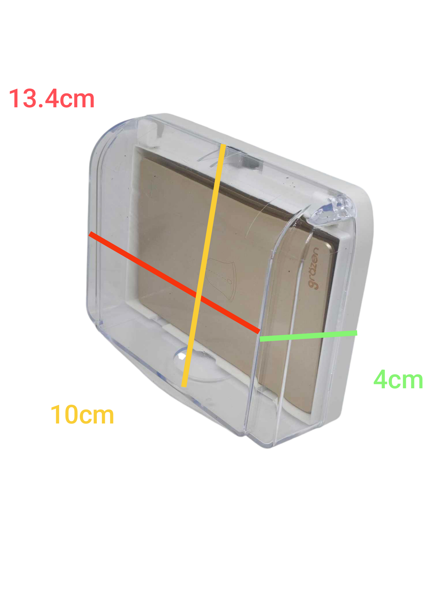 Grazen Weatherproof Plate Cover with Door Bell Switch 16A 220V WC-019-W+GW-018