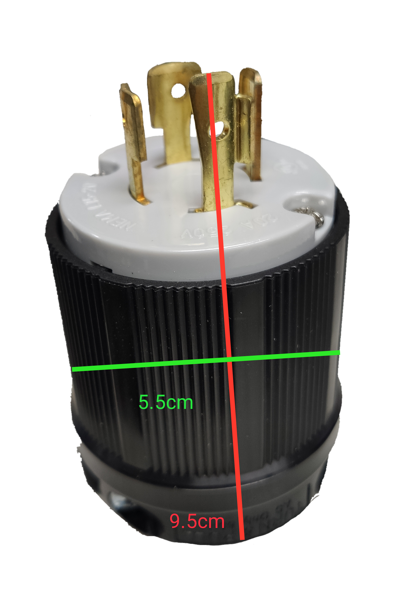 Grippes 20A Twist Lock Outlet with Plate and Plug Type 3P+E (4P) 250V (NEMA L15) WJ6421B and 9221 and BL1520P