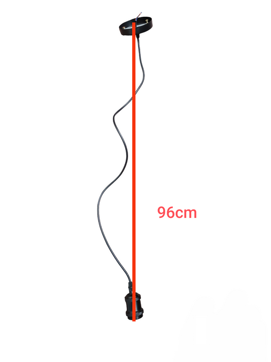 Hanging Socket E27 10A 250V Metal Enclosure Porcelain Socket 96cm AWG 22/2 0.30mm Pendant Light Socket