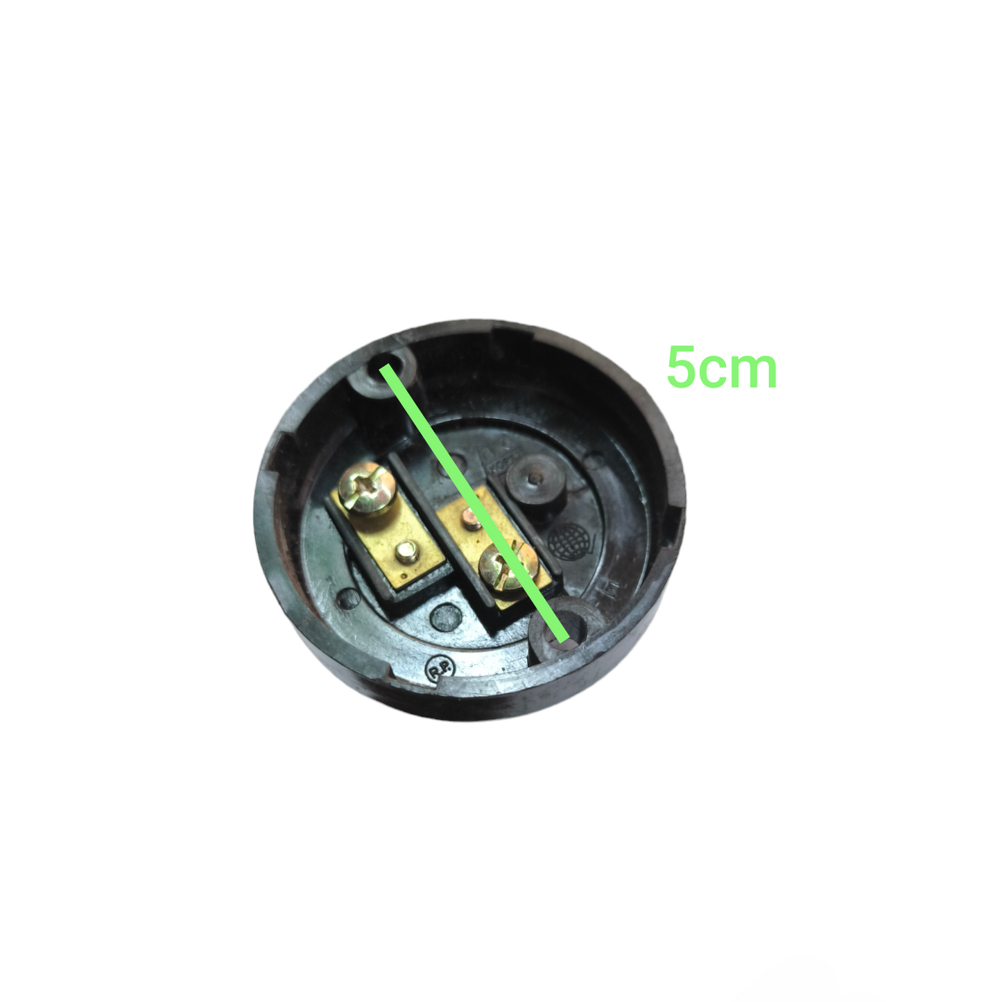 Kopez 2x2 E27 lamp holder 5A 250V black round base with brass connectors and 5cm diameter