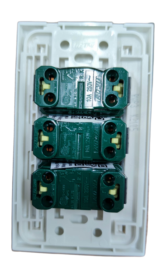 Royu 3 Way switch 10A 250V 3 Gang with durable design for efficient electrical control