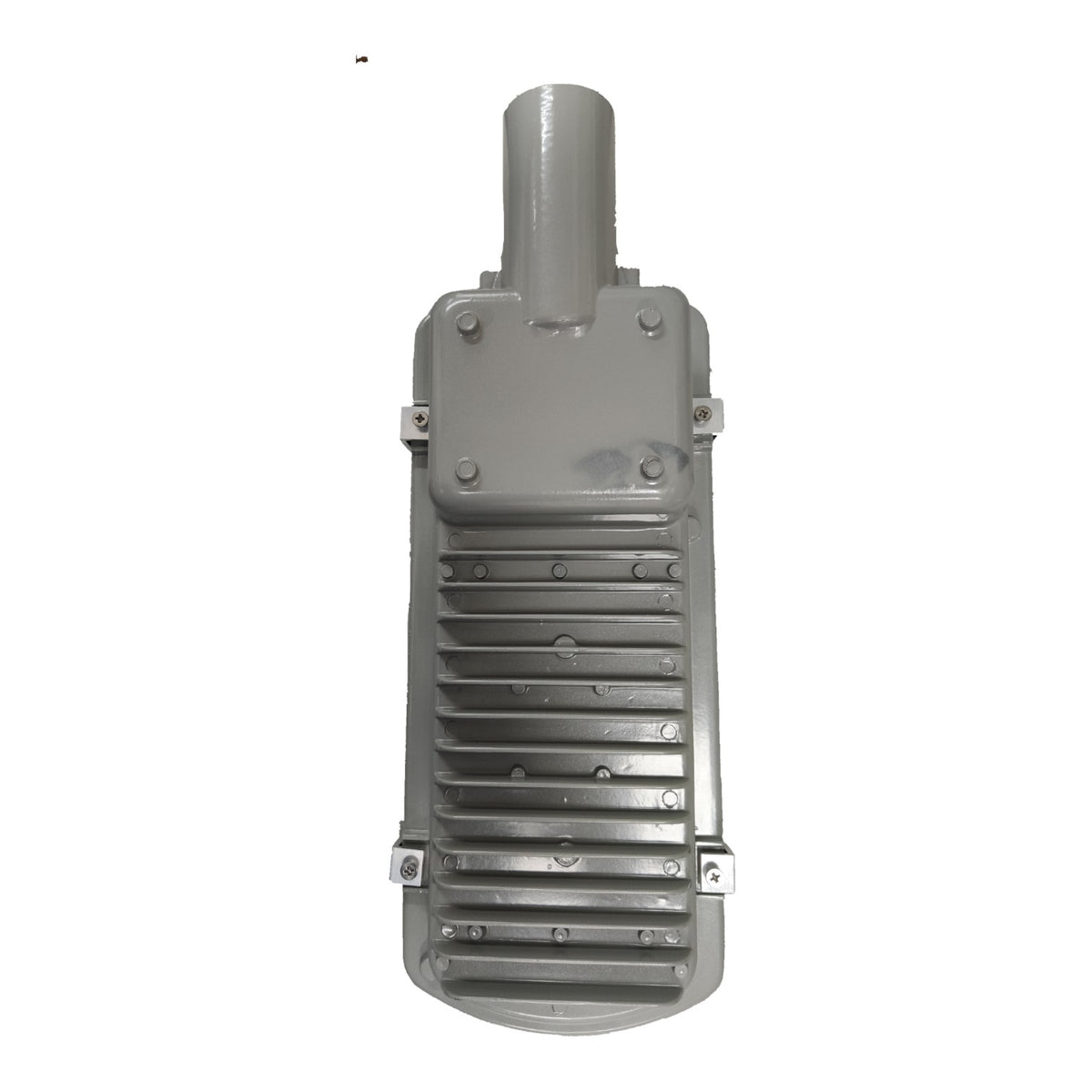 Metallic engine cover on a white background
