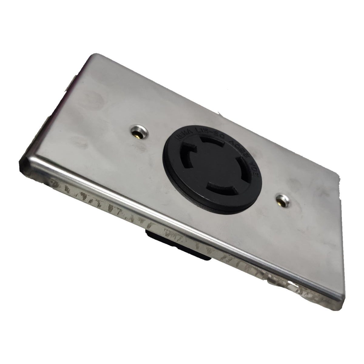 Grippes 30A Twist Lock Outlet with Stainless Plate 4P 3P+E 250V (NEMA L6) WJ6436B and 9221