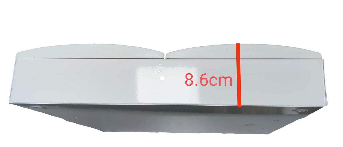 Chint 32 Ways Distribution Box Metal Base with white sturdy metal enclosure measuring 8.6 cm depth