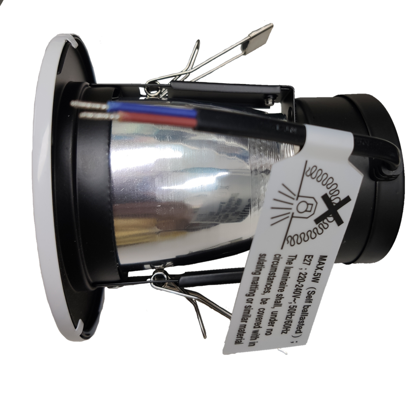 Philips 2 1/2" Recessed Downlight E27 White Border with Glass Cover