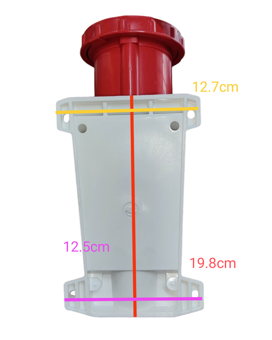 Grippes 63A 3P+E+N Industrial Outlet 5 Pins 220V IP67 #135 Wall Type IEC309-2