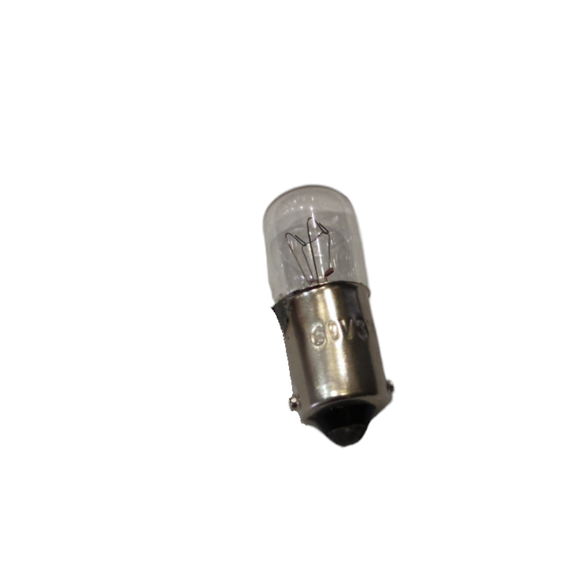 Small round metal bulb on a white background 3W Pilot Lamp B9 12V Made in Japan Indicator Bulb