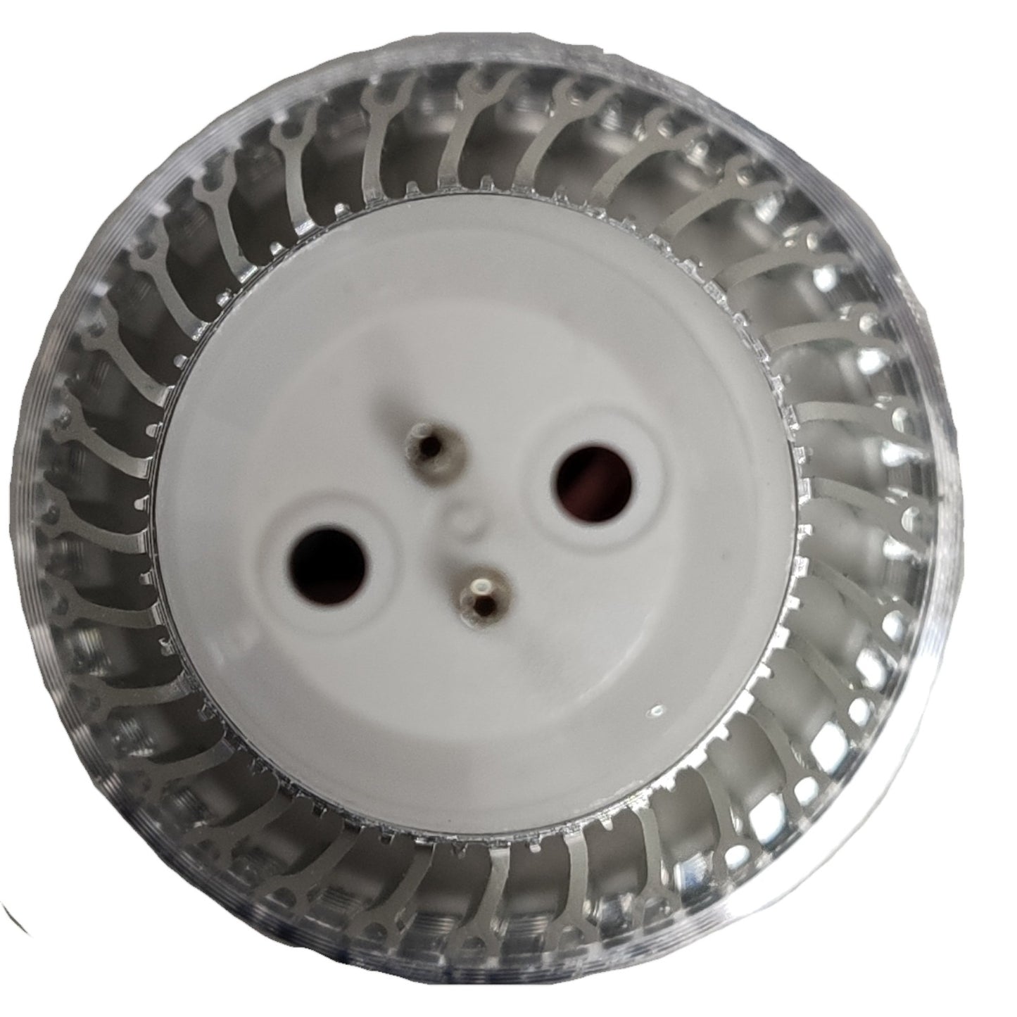 Metallic wheel or gear on a white background