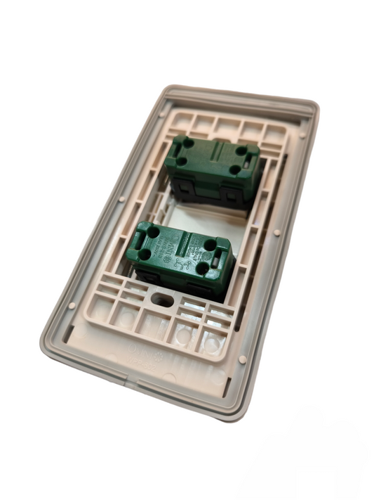 Omni Weatherproof 2 Gang 1 Way Switch Wide Series with Stainless Plate Cover WPP-602+WWP-112S+(WWS-213x2)