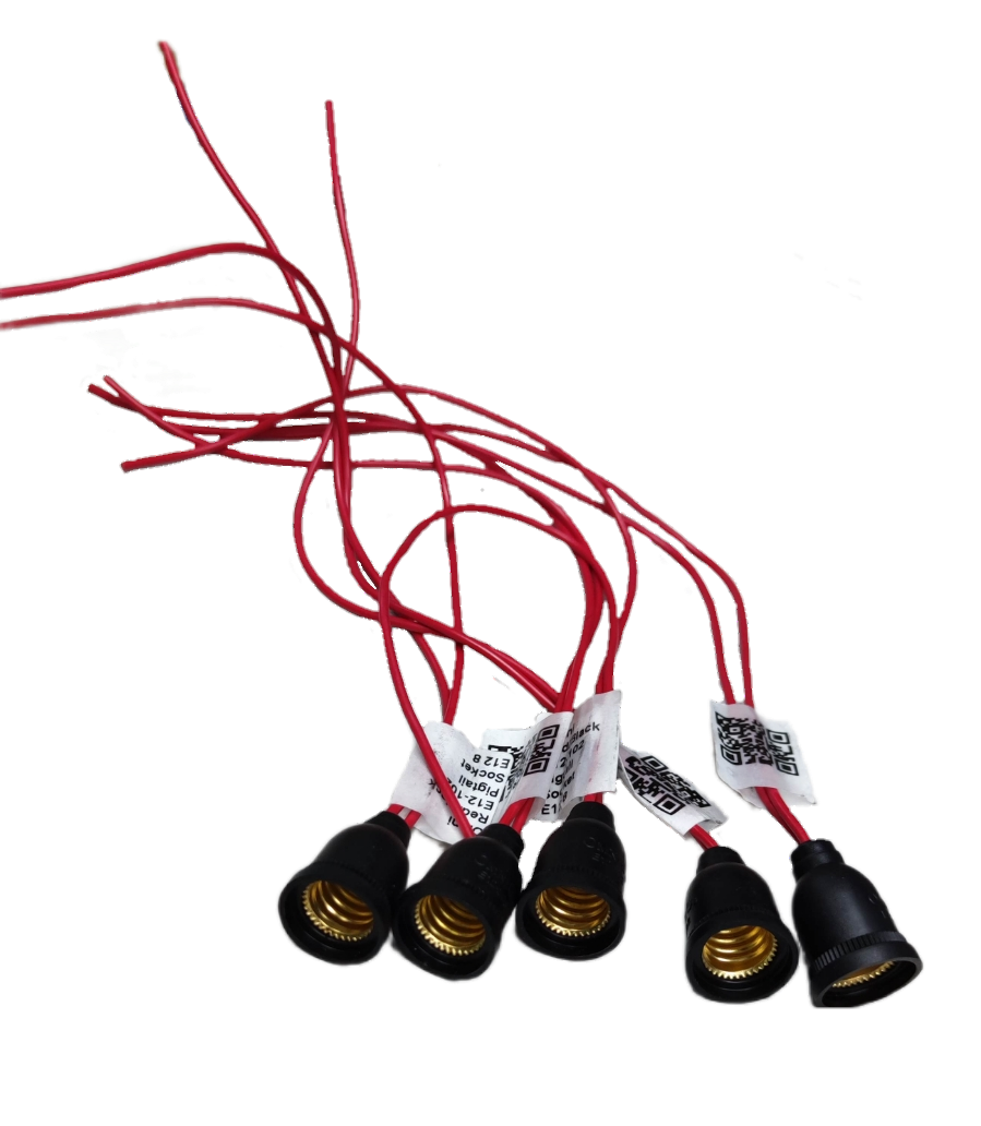 Omni Pigtail Socket E12 E12-102 (5PCS) , E-12 Rubber Socket