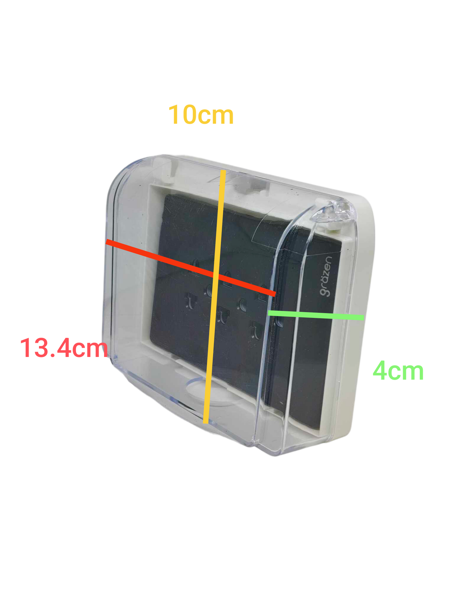 Grazen Weatherproof Plate Cover with 3 Gang Universal Outlet with Ground 16A 220V WC-019-W+GW-011