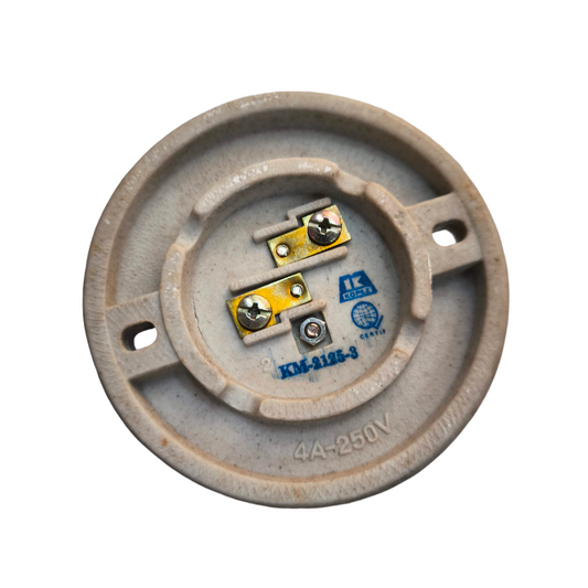 Kopez 3x3 E27 light socket 250V round gray lighting installation accessory with metal terminal screws