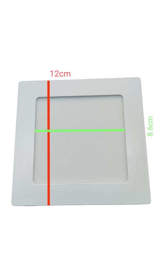 Ecolum 4 inch square 6W LED downlight 220V in sleek white design with precise dimensions