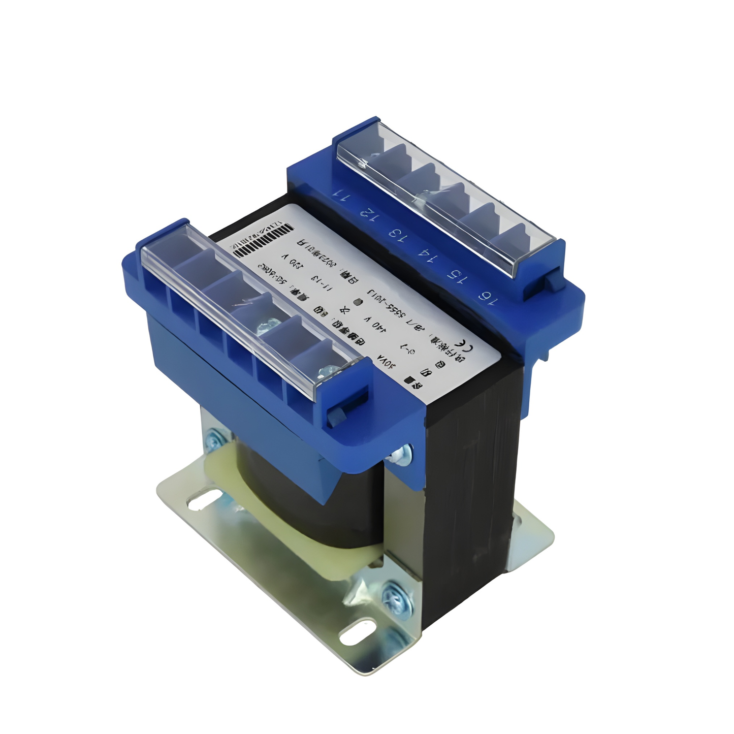 Wixim transformer with 4000VA control transformer input voltage and blue terminal covers