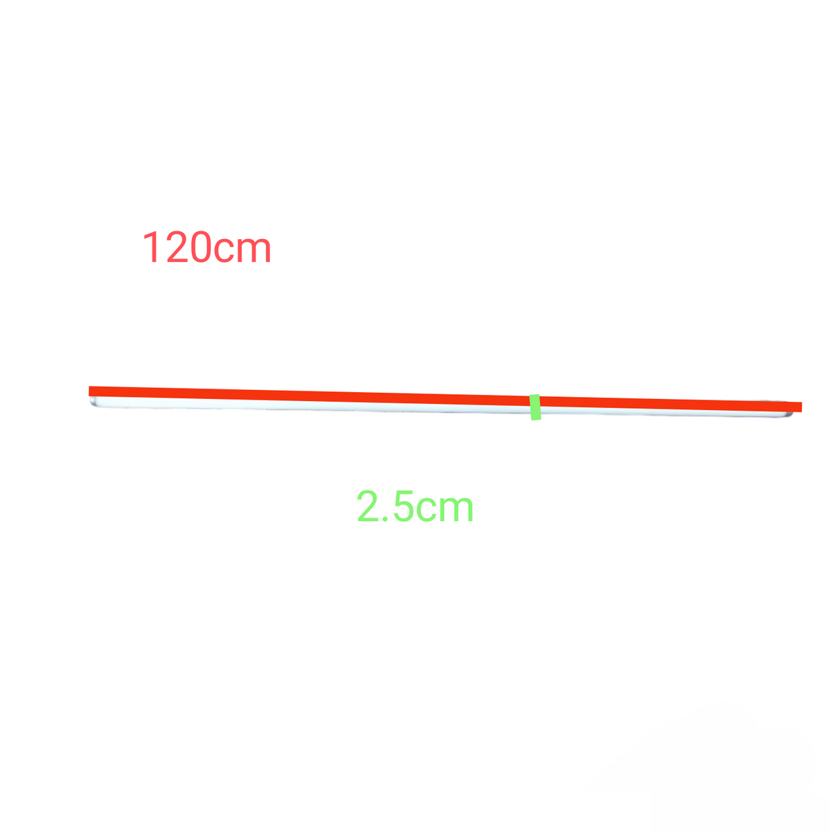 TFC 40W T10 Fluorescent Tube Green compact fluorescent bulb measuring 120cm length and 2.5cm diameter