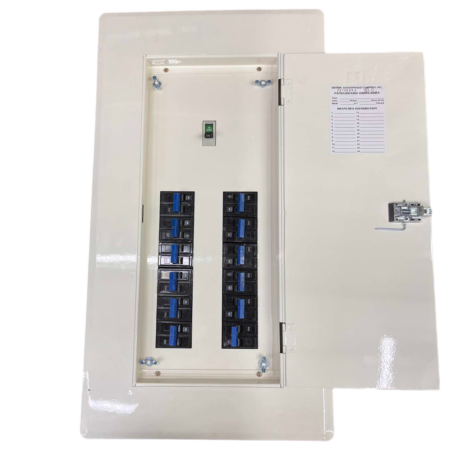 Koten & Taiyou Panel Board 175A 250SP 2Pole Main with 12 Branches 2 Pole Bolt On