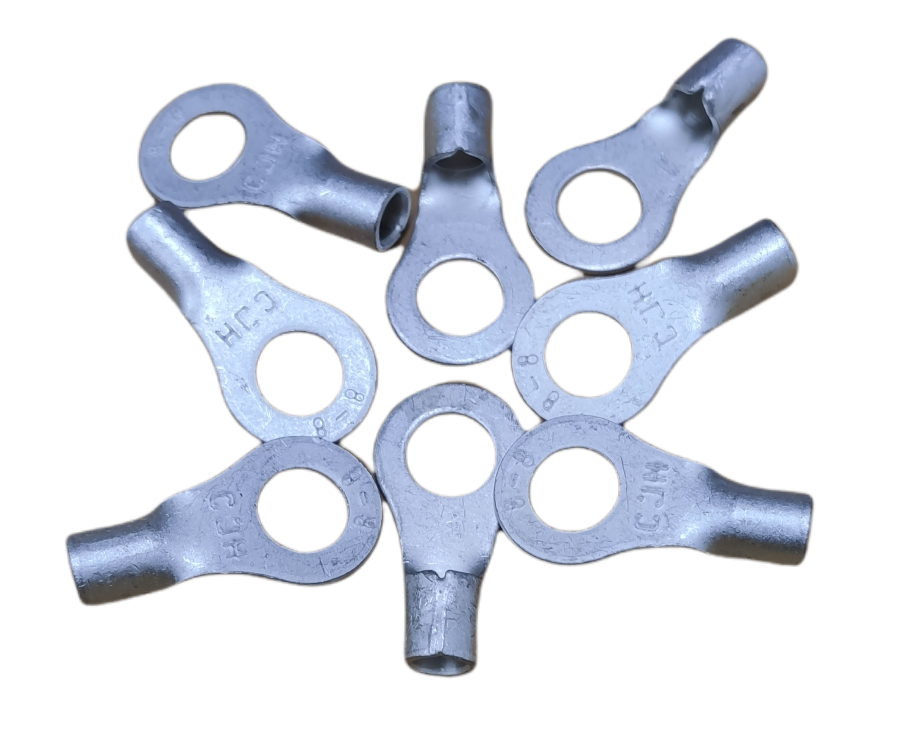 Local Terminal Lugs Ring Type Without Insulation 8mm (4Pcs + 4Pcs Free) , Ring Terminal Lugs, Round Terminal Lugs