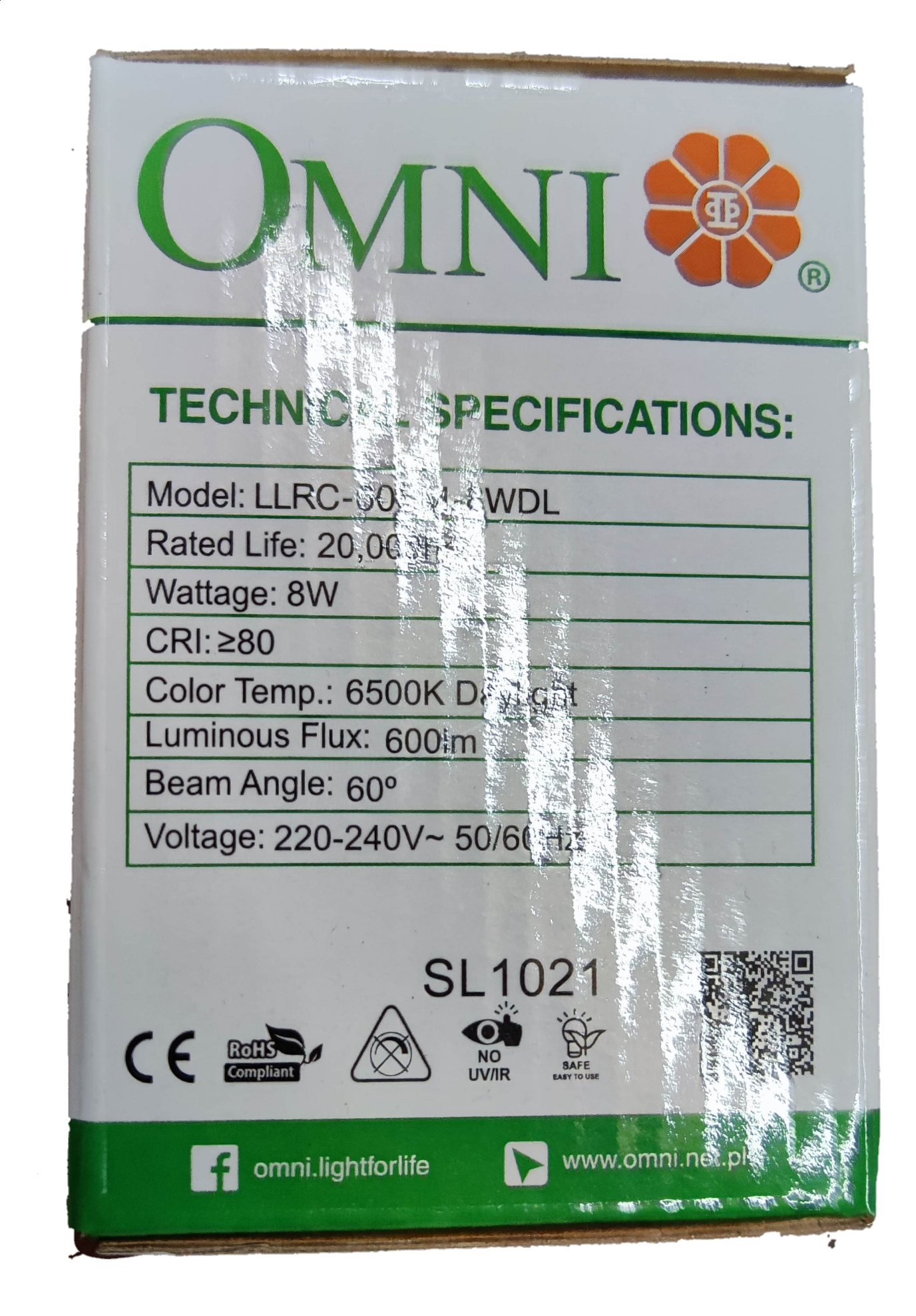 Omni 8W LED Downlight Square Movable Downlight Daylight 6500K 220V
