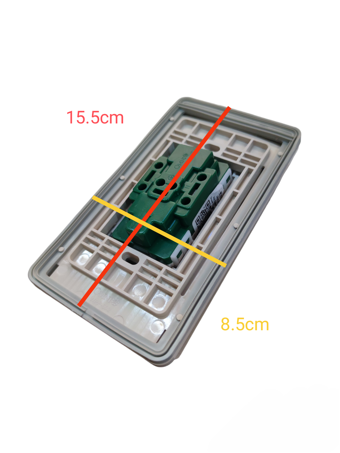 Omni Weatherproof Duplex Universal Outlet 16A 220V with Stainless Plate Cover WPP-602+WWP-113S+WWG-402