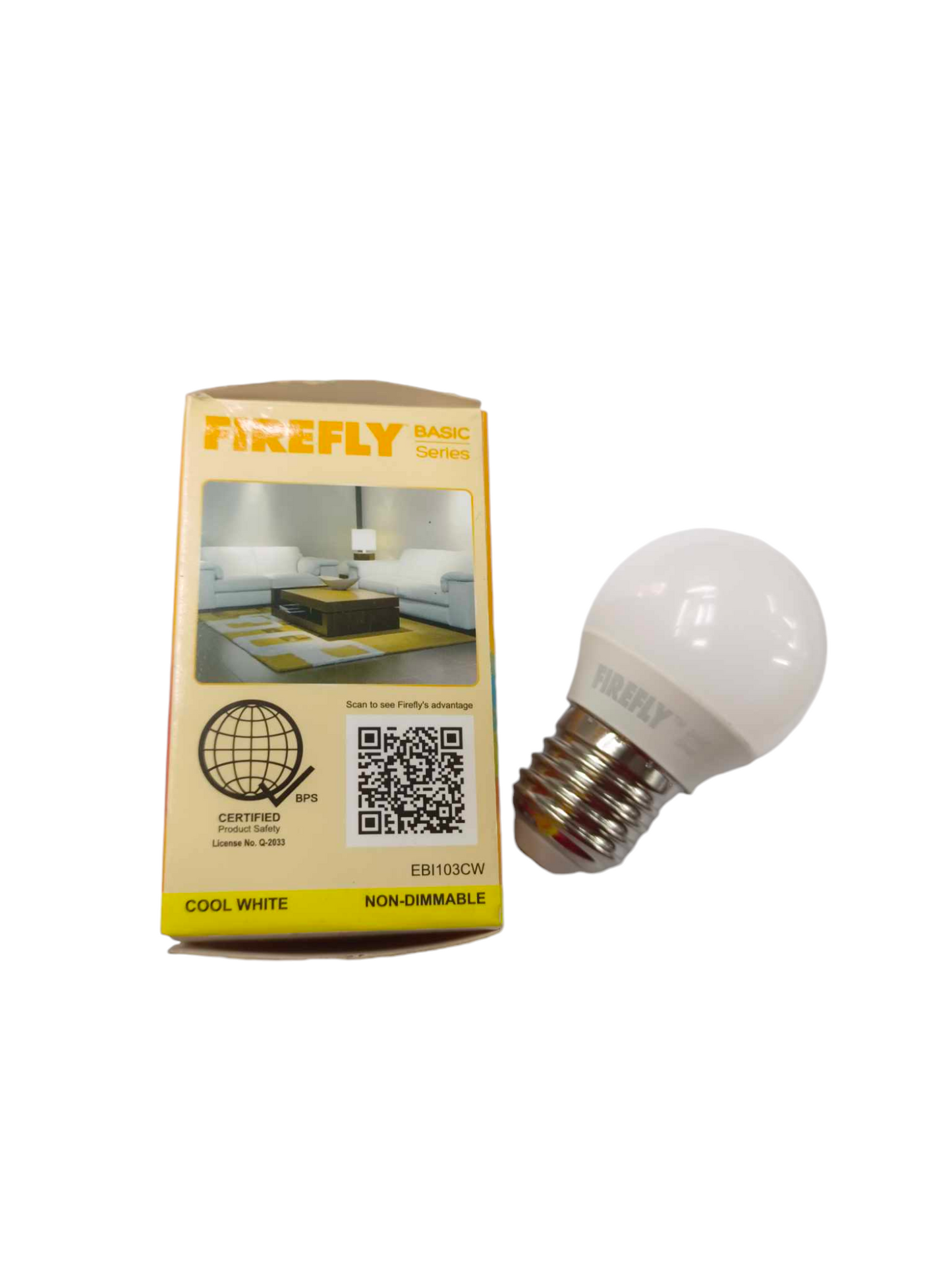 Firefly 3W LED Bulb E27 220V Cool White 4000K EBI103CW