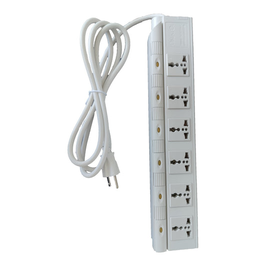 Omni 6 Gang Extension Cord Universal 6 Feet with Individual Switch Power Strip 6 Socket 10A 220V 1.83 Meters WED-360-PK