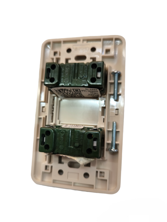 Omni 2 Gang 1 Way Switch 16A 250V with Plate Cover WEP-102+(WES-213x2)