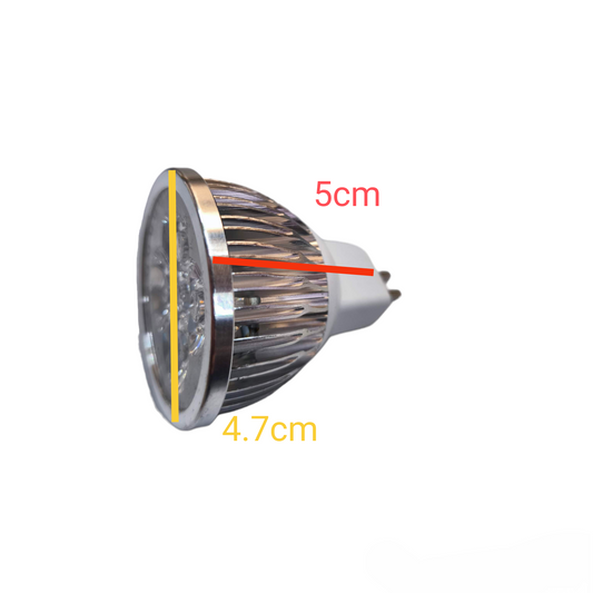 4W 220V LED MR16 bulb Aluminum with compact design and dimensions of 5cm height and 4.7cm width