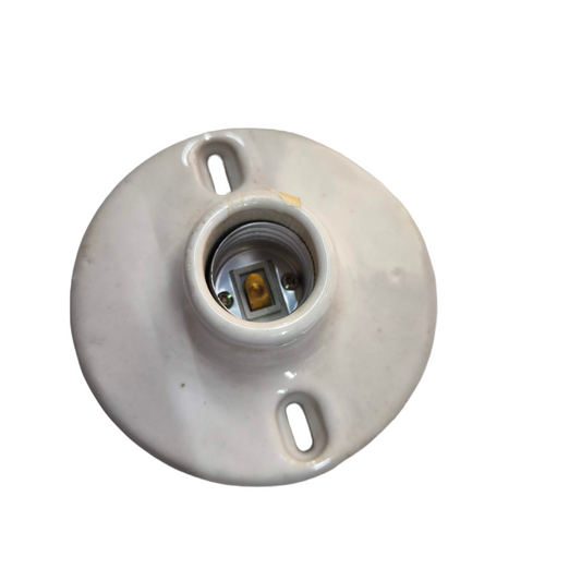 Kopez 4x4 electrical receptacle socket round white ceramic base for lighting installation accessories