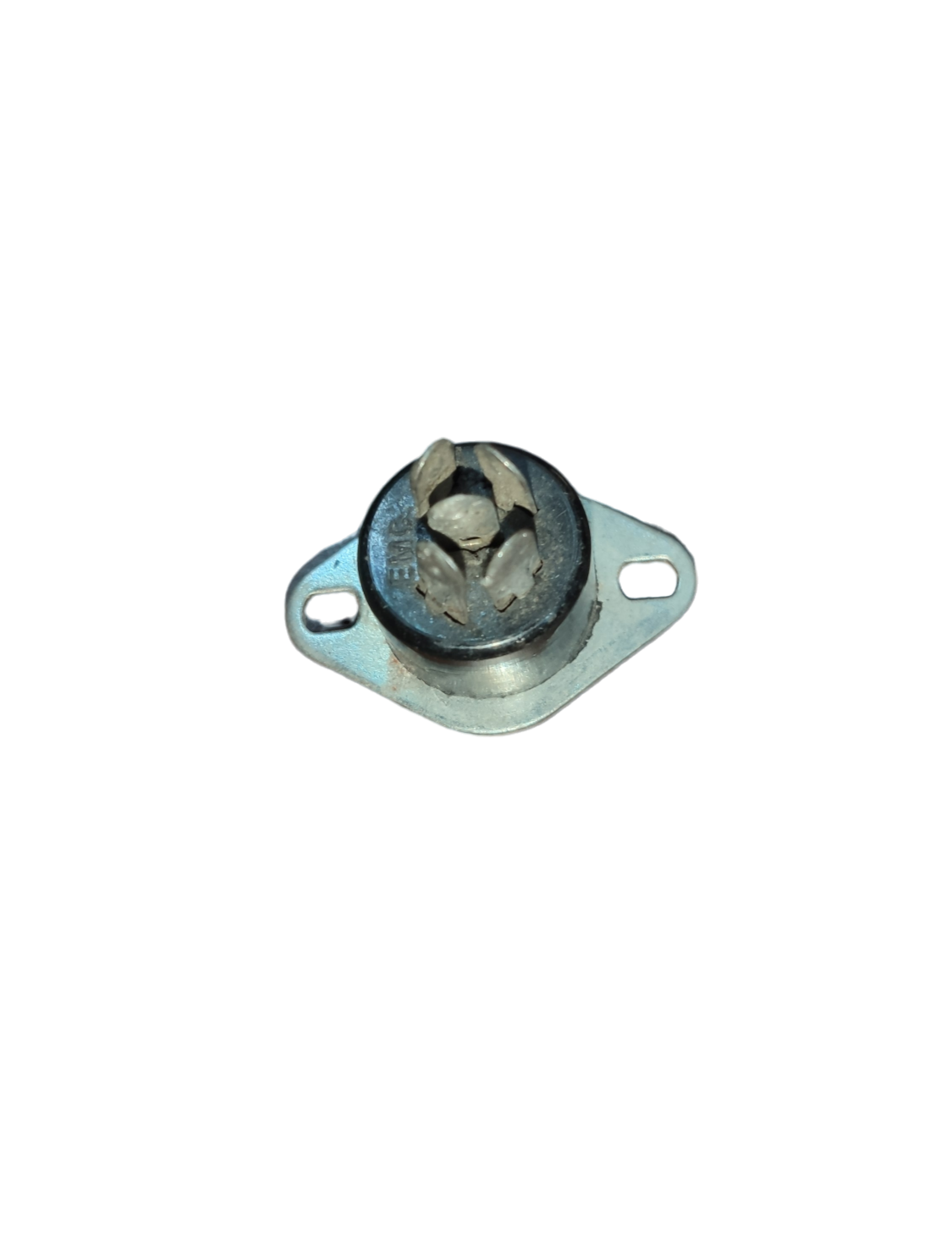 Metal 5 pin DIN connector socket electrical circuitry part with mounting holes