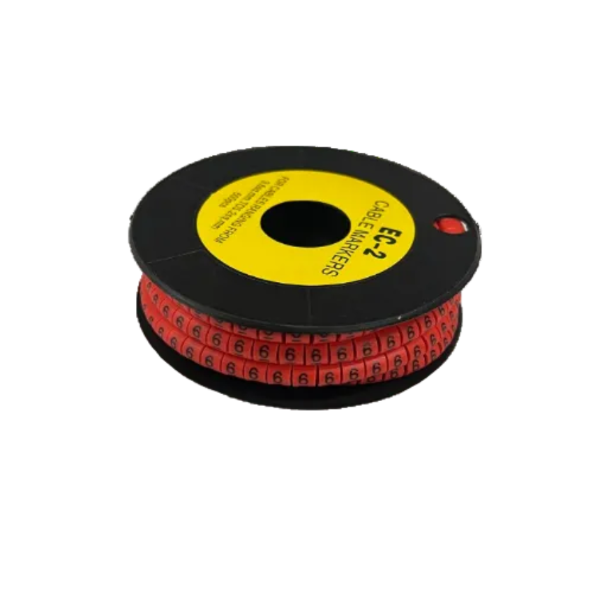 500pcs Cable Marker Red - 6 on a spool for organized cable management and identification