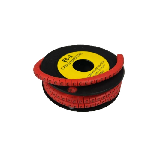 500pcs Cable Marker Red - C on a spool for organizing and identifying cables easily