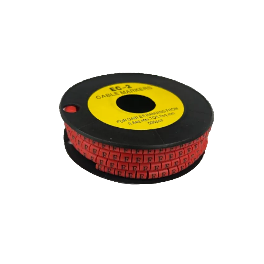 Grippes 500pcs Cable Marker Red - F on a spool for organizing cables ranging from 3.6mm to 7.5mm