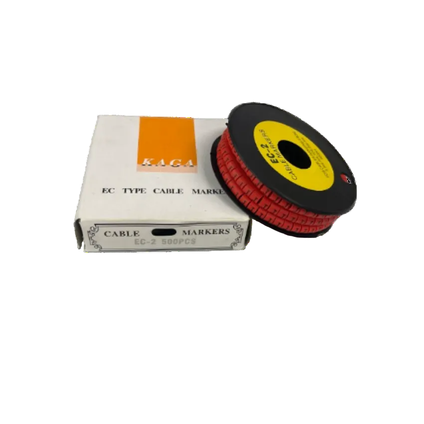 500pcs Cable Marker Red - J in a roll with a box for organized cable management
