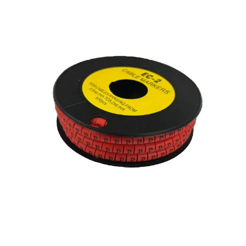 500pcs Cable Marker Red - P on a spool for organized cable management and easy identification