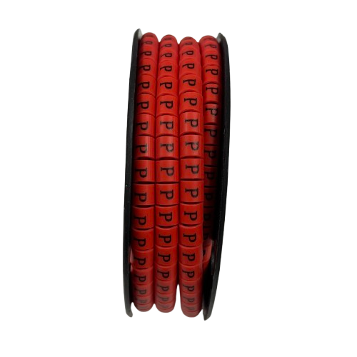 500pcs Cable Marker Red - P on a roll for easy cable organization and identification