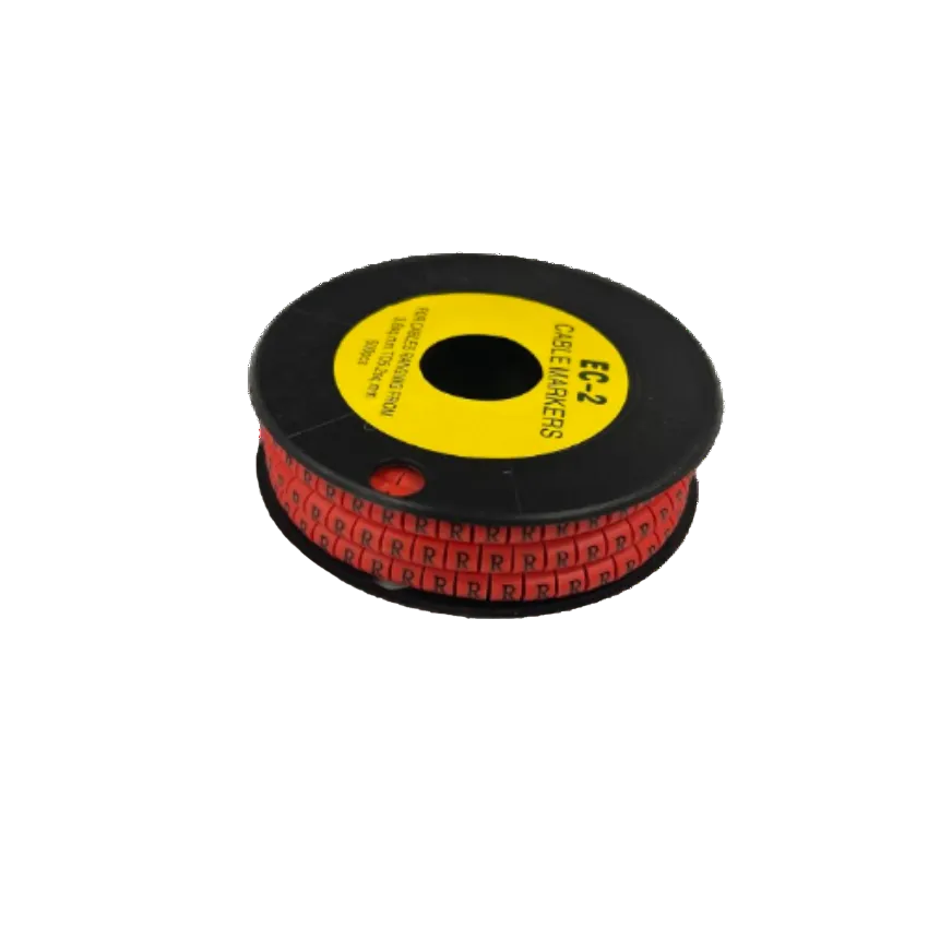 500pcs Cable Marker Red - R for organized cable management, easy identification and labeling