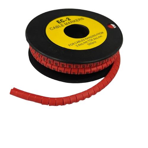 Grippes 500pcs Cable Marker Red - R on a spool for organizing and identifying cables easily