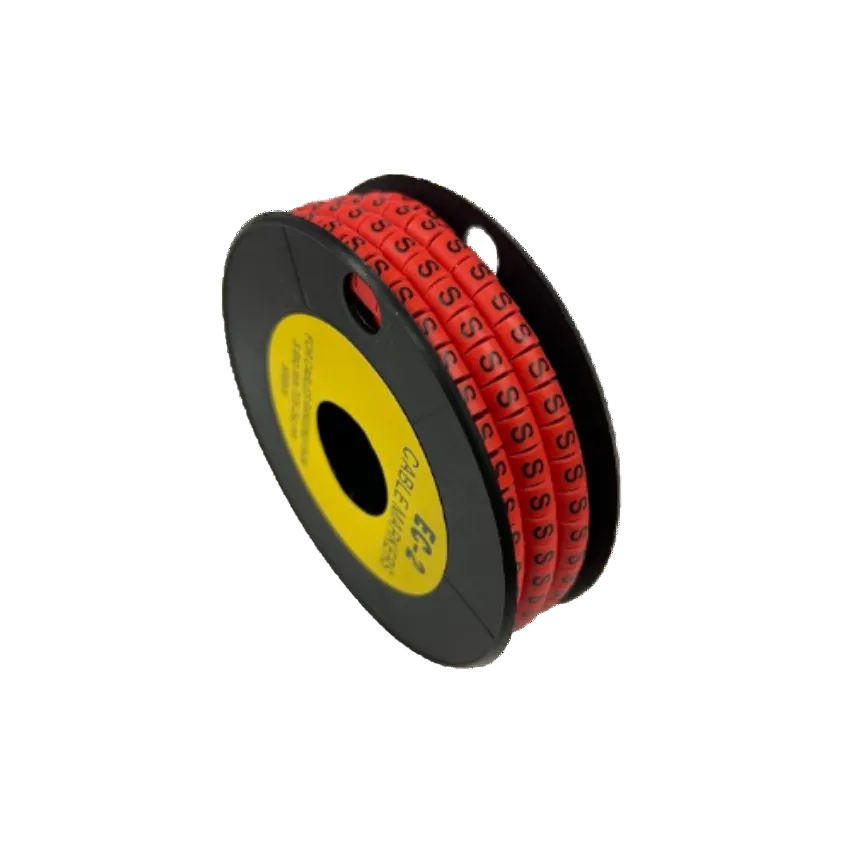 500pcs Cable Marker Red -S on a spool for efficient cable organization and management