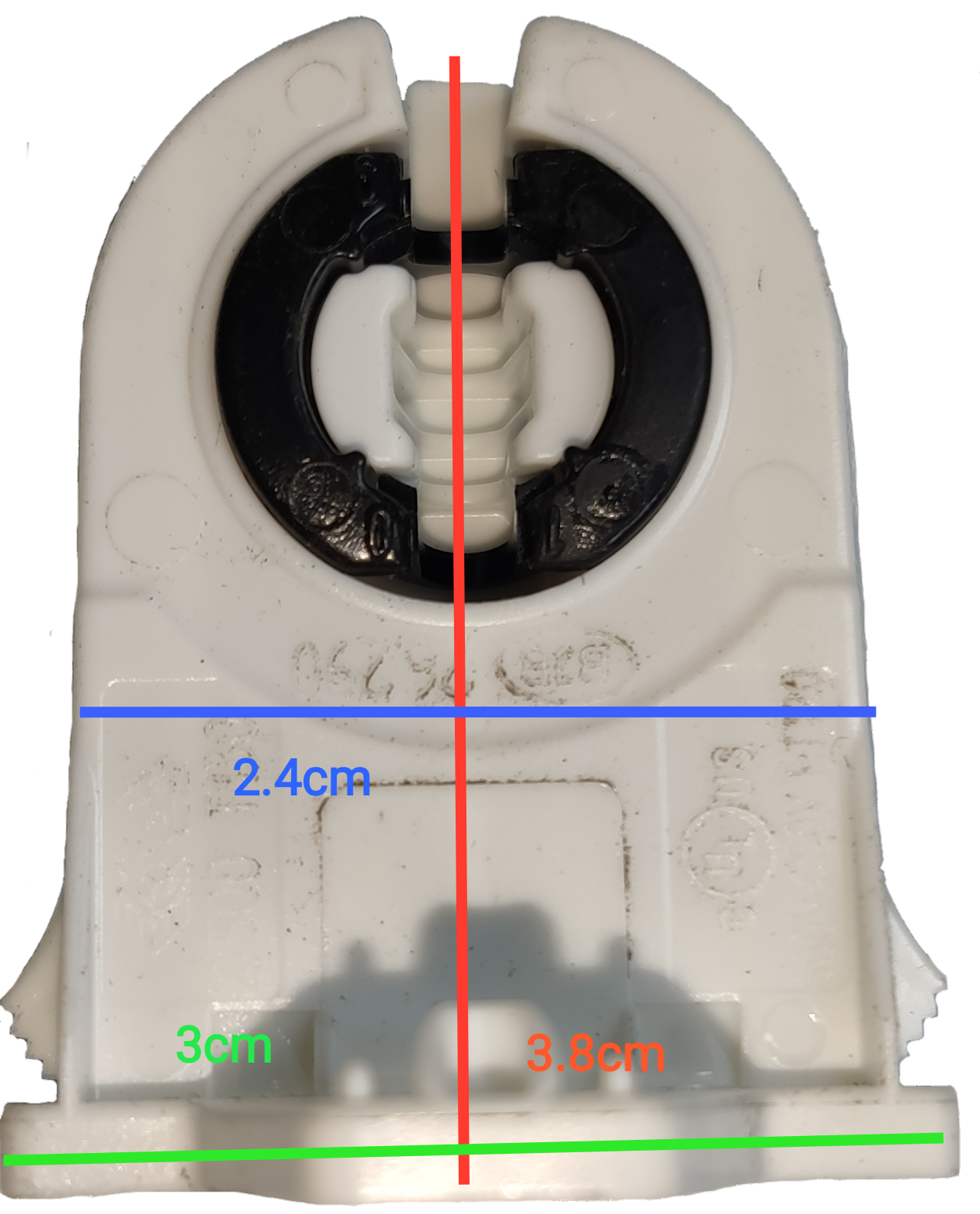 Fluorescent Holder T-8 (Push Through) T130 Small (BJB)