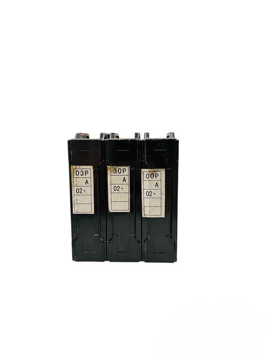 Taiyou 50A 3 Pole Circuit Breaker 10 KAIC black electrical component with three switches