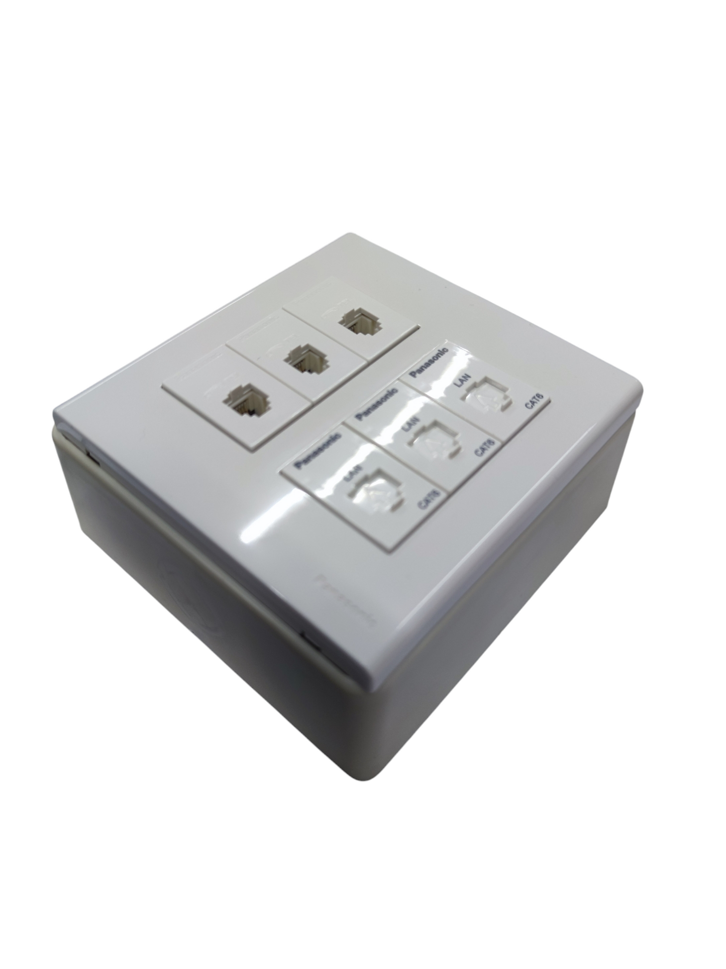 Panasonic 3 Gang Telephone Outlet and 3 Gang CAT6 with Utility Box WEG6806+(3XWEG2164+3XWEG24886)+Utility