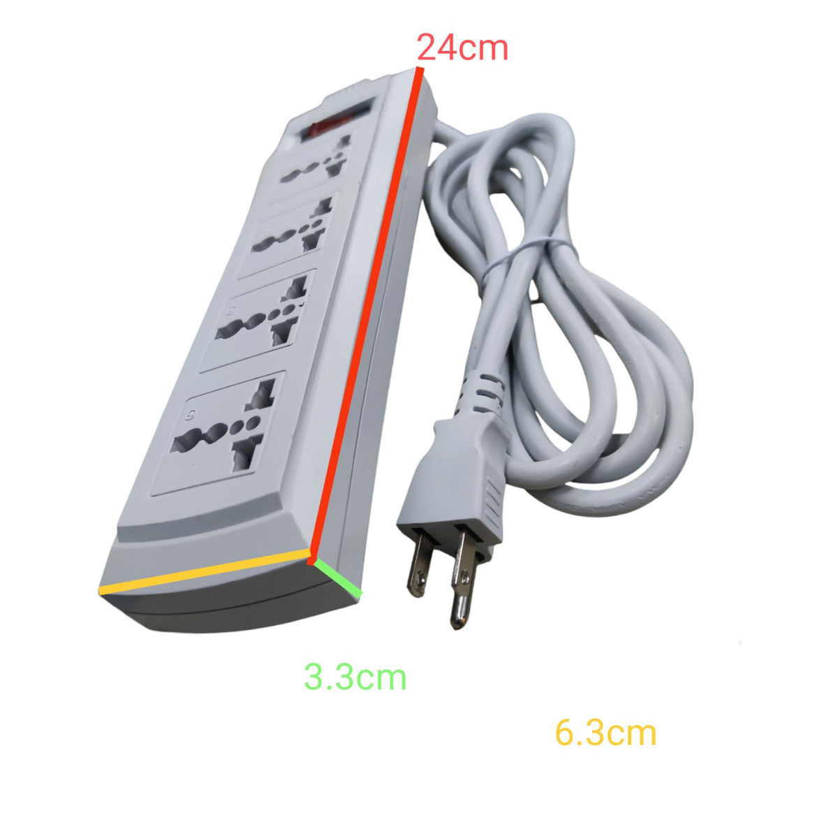 Omni 4 Gang Universal Outlet Extension Cord with Switch 1.83 Meters Length WEU-104-PK