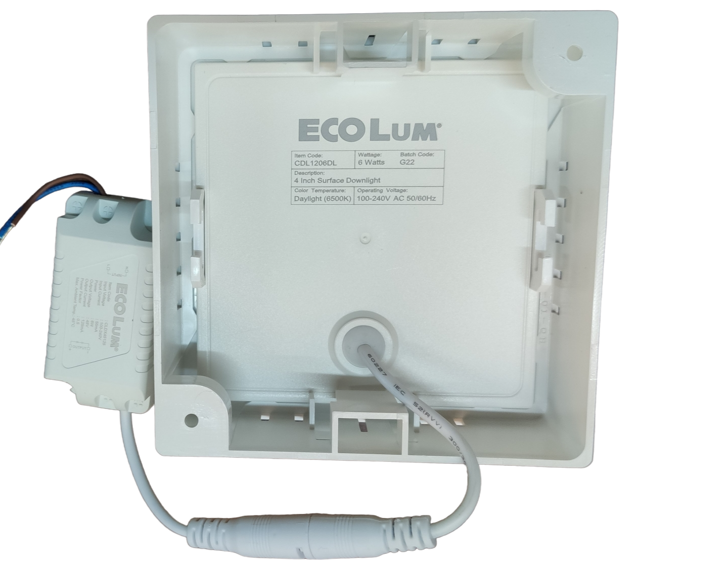 Ecolum 18W 8" Surface Downlight Square Daylight 220V, 225mm Surface Downlight 220V 18W 220V Surface Downlight 6500k