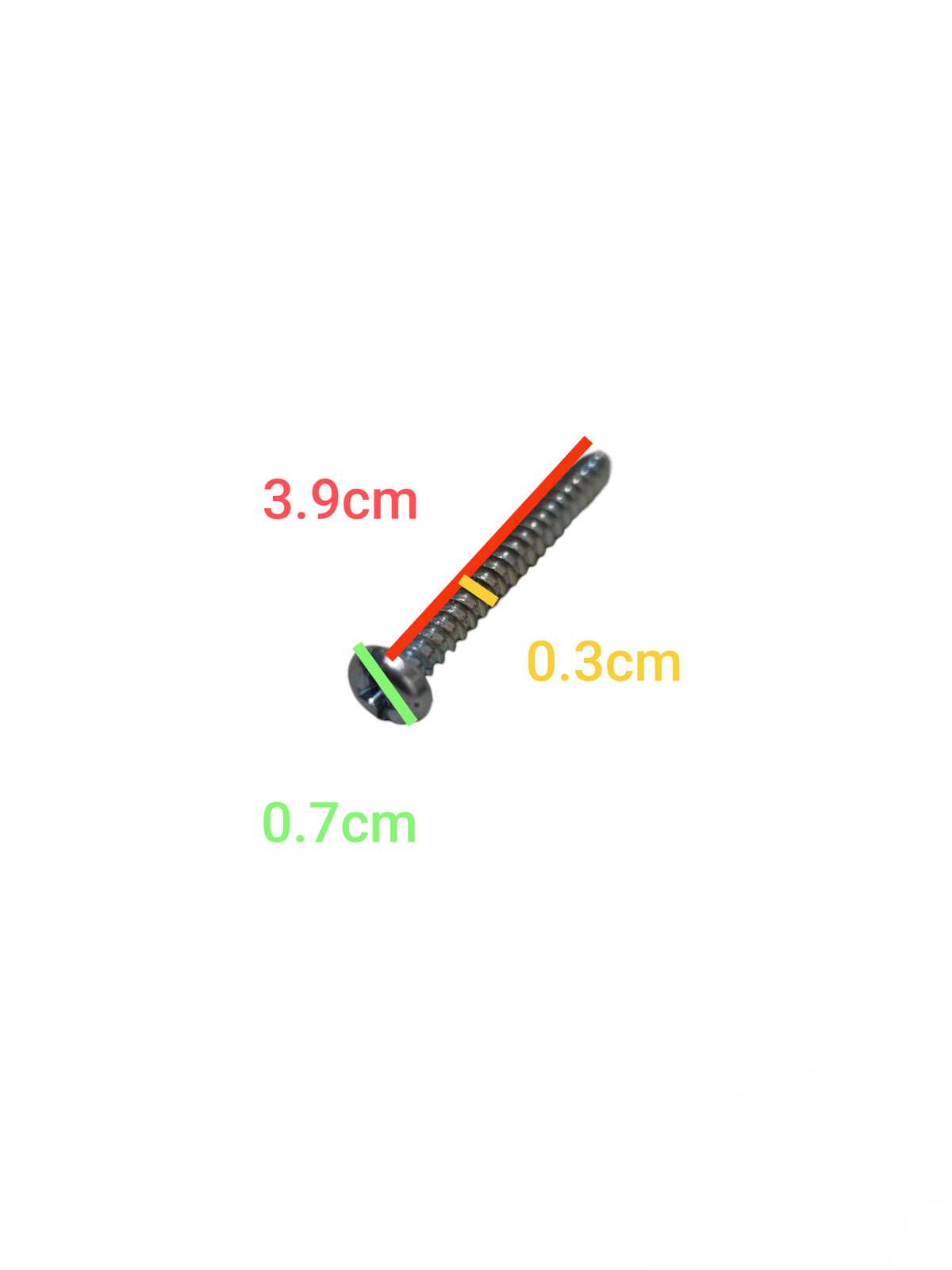 Chrome Wood Screw available in 2 Sizes 3.9cm or 2.7cm length