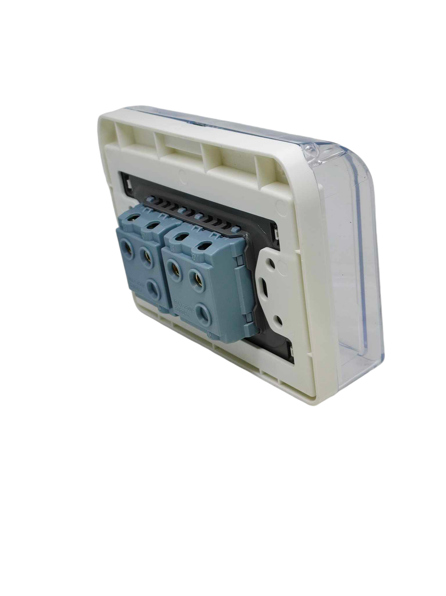 Grazen Weatherproof Plate Cover with 2 Gang 1 Way Switch 16A 220V WC-019-W+GW-003