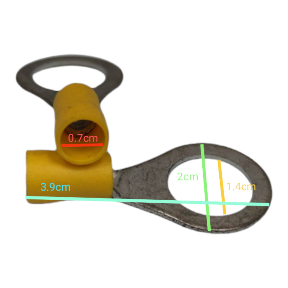 Local Terminal Lugs Ring Type Yellow Insulation 5.5mm (5Pcs + 5Pcs Free) , Ring Terminal Lugs, Round Terminal Lugs